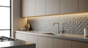 Textured backsplash kitchen design