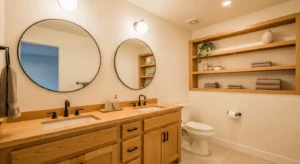 Wood elements bathroom design trend