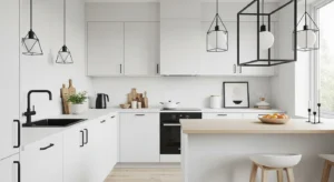 Black accents in Scandinavian kitchen design