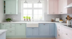 Pastel kitchen cabinets modern idea