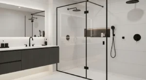 Matte black fixtures bathroom trend