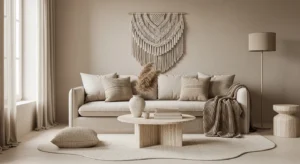 Monochrome Japandi living room