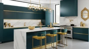 Teal kitchen paint color modern