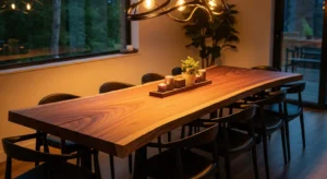 Natural edge wood dining table modern home