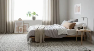 Neutral rug bedroom decor