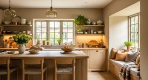 Clay tone kitchen paint color idea