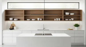 Kitchen cabinets with open shelves design