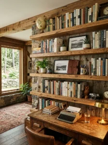 Open shelves adding storage and style