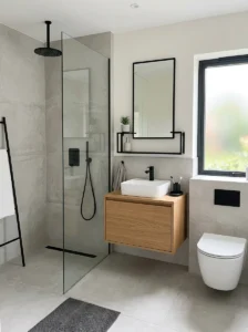 Matte black bathroom fixtures modern design
