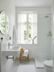 Natural light making a small bathroom feel larger