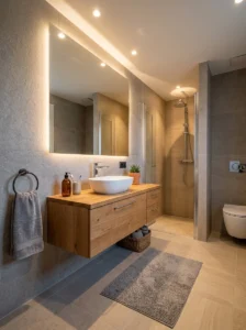 Floating vanity creating more visible space in a bathroom