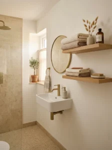 Minimal bathroom decor creating a clean open atmosphere