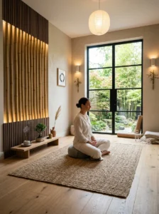 Modern Zen room featuring bamboo decor accents